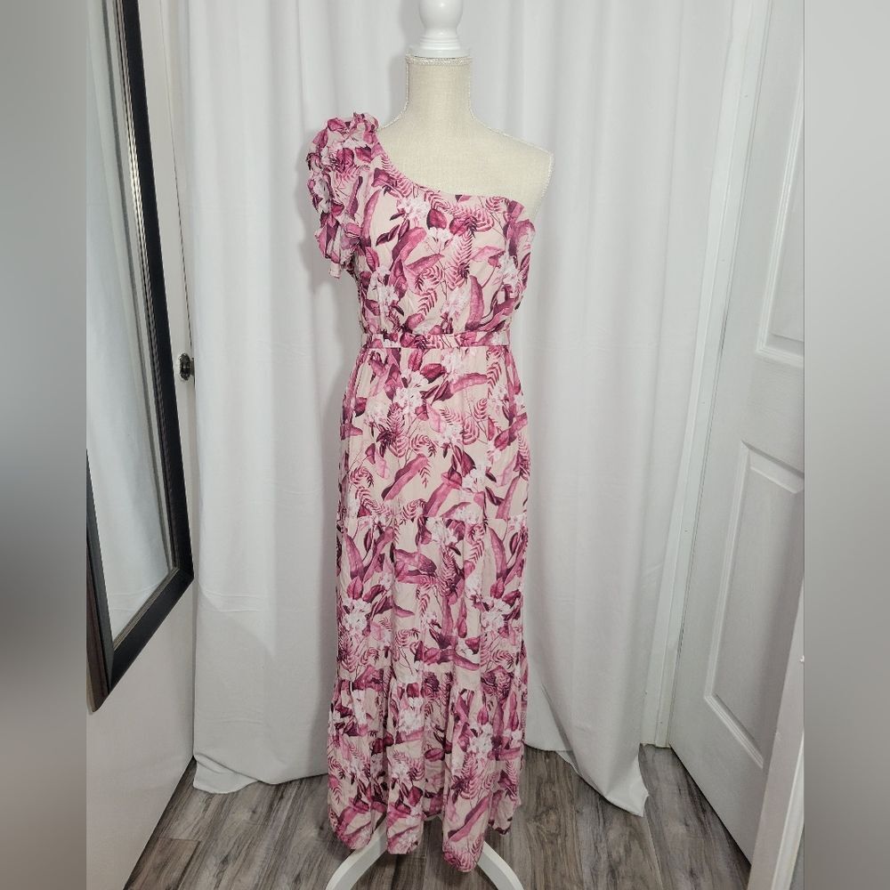 Anthropologie the Steele Mahana one shoulder maxi dress